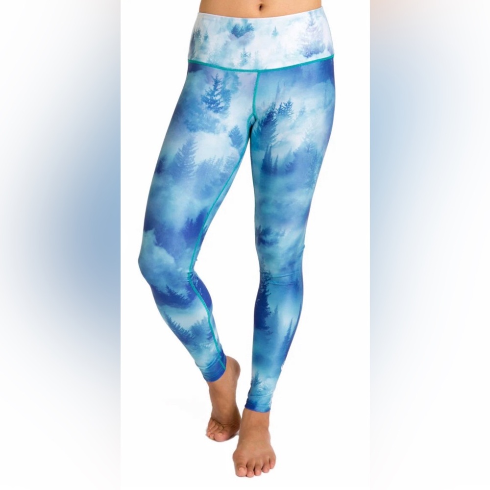 Inner Fire Grove Leggings Blue Trees Size Medium